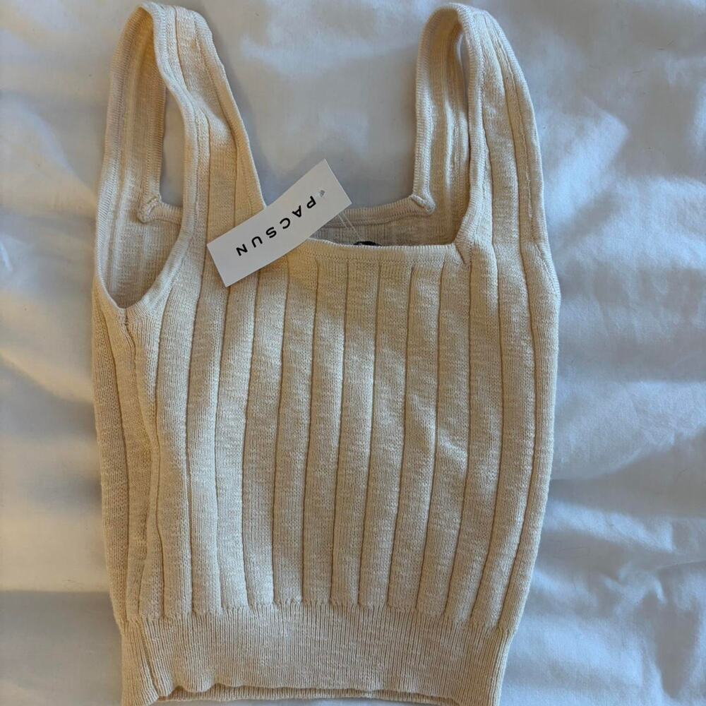 NWT Minkpink cream tank top XS